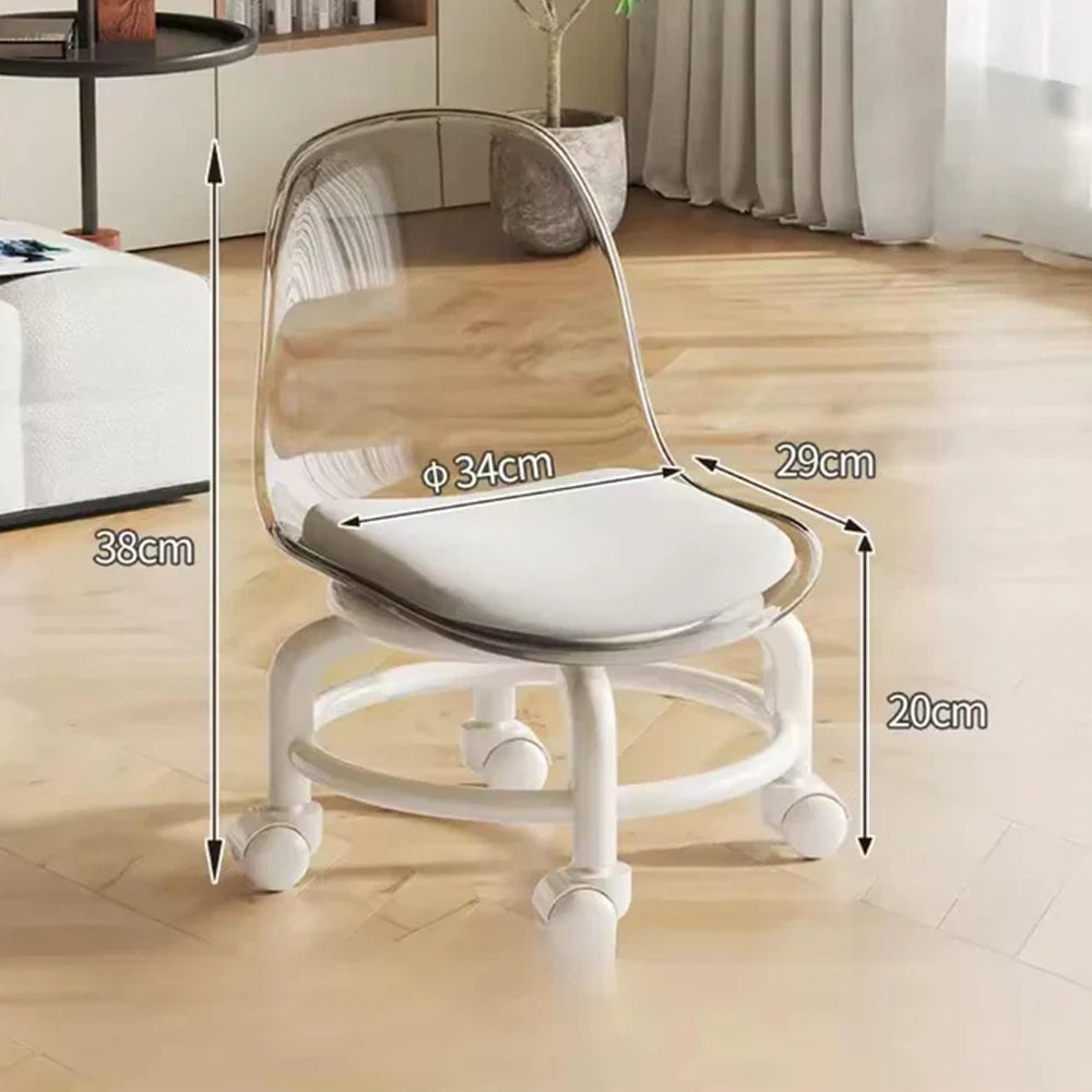 Transparent Heavy Duty Moveable Chair With Wheels