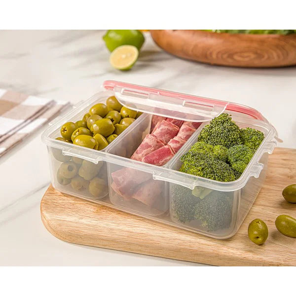 Plastic food Container 3 Section Box