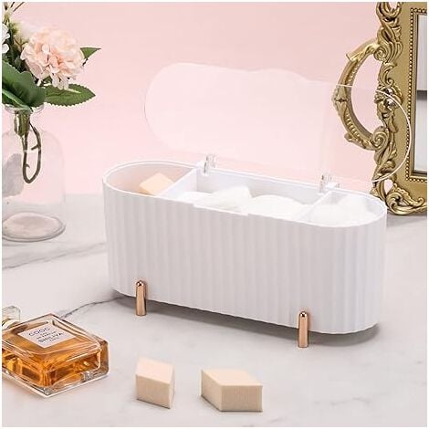 makeup storage box. Holds cotton pads, 