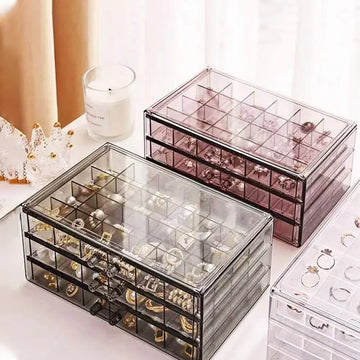 Clear Acrylic Jewelry Organizer – Multi-Layer Storage for Necklaces, Rings & More