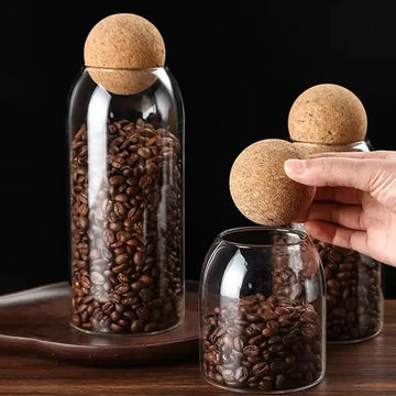 Glass Storage Jar Set – 3 Pieces with Lids for Pantry
