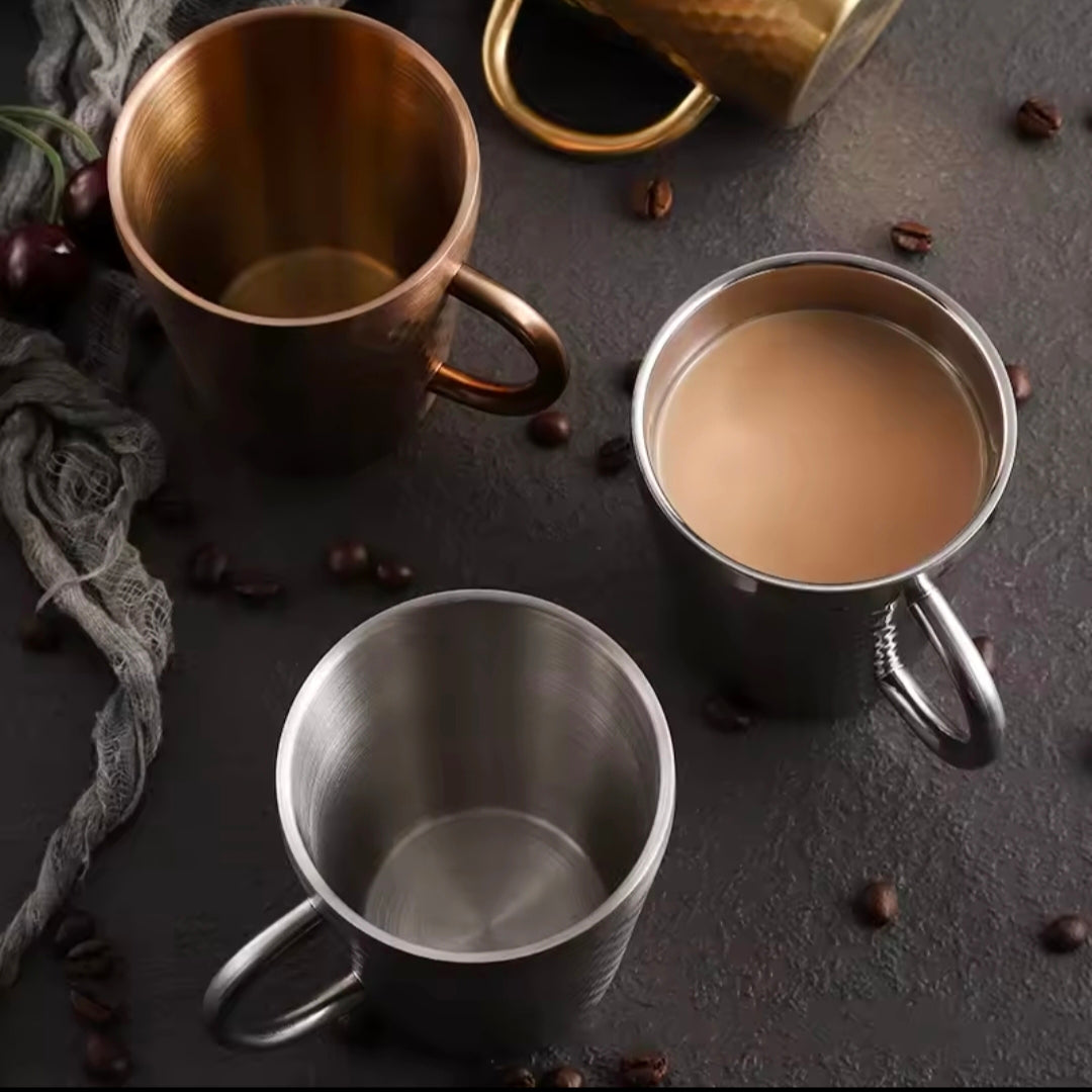 300ml Multifunction Coffee Mug Metal Drinking Cup Creative Design for Tea Milk Soup Breakfast Hot Drinks Water Cup Container