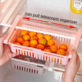 Refrigerator Storage Basket Adjustable Stretchable Refrigerator Partition Storage Rack Multi Functional Flexible Storage Basket