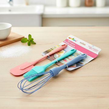 Baking Tools Silicone Spatula Egg Whisk Home Day Cream Scraper Silicone Pastry Brush Kitchen Accessories (3Pcs) Set