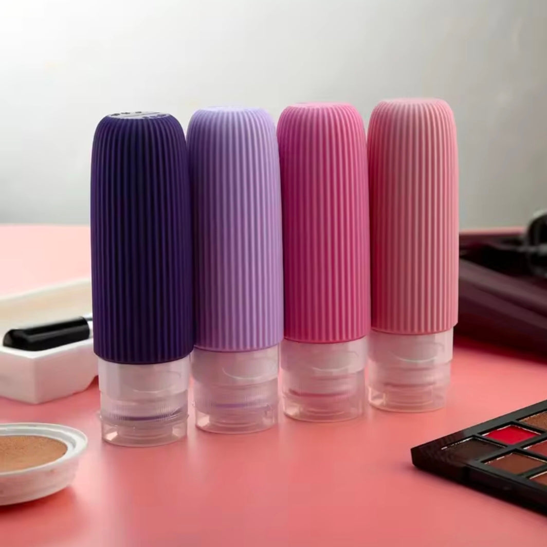 90MI/Set Silicone Travel Multicolour Cosmetic Bottles Empty Container Leakproof Refillable Bottle for Shampoo Conditioner Lotion