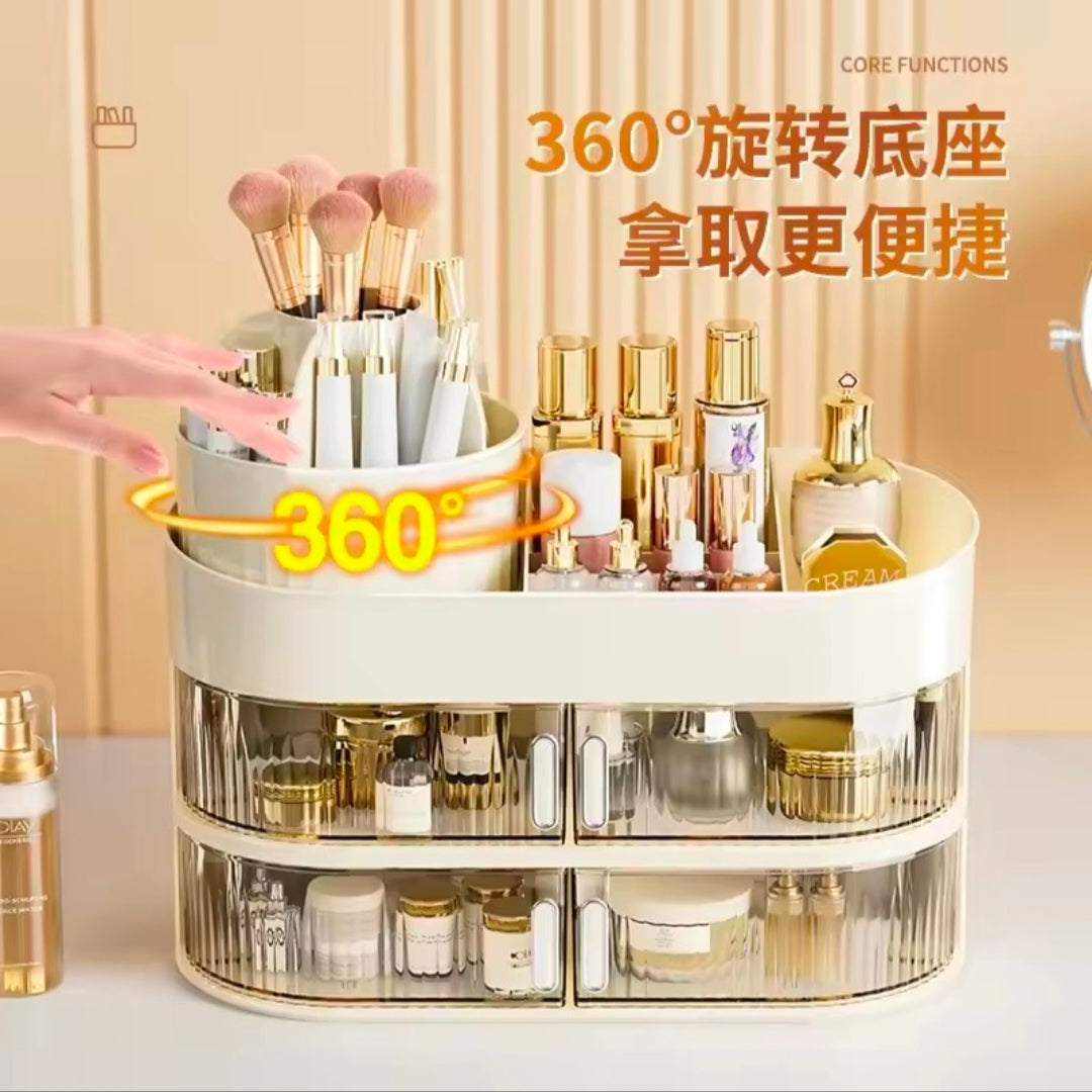 Three-Layer Drawer Type Cosmetics Storage Box Jewelry Storage Box Cosmetic Table Plastic Storage
