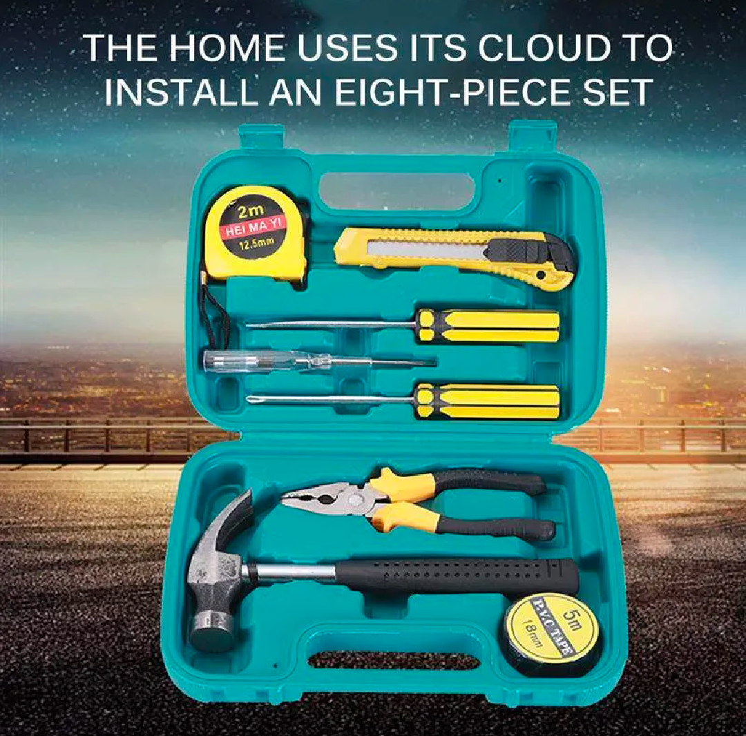 Imported Quality 9 Piece Repair Kit Household Hardware Hand Tool Set Hardware Toolbox Vehicle Emergency Kit Vehicle Emergency Toolbox Screwdriver Portable Tool Kit