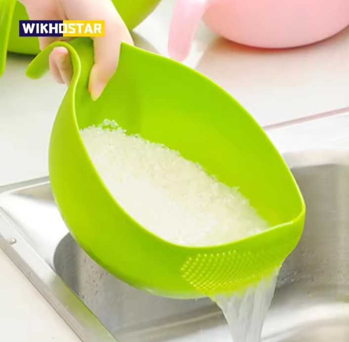 New Portable food Grade Plastic Rice Beans Peas Washing Filter Stainer Basket Sieve Drainer Cleaning Gadget Kitchen Accessories