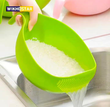 New Portable food Grade Plastic Rice Beans Peas Washing Filter Stainer Basket Sieve Drainer Cleaning Gadget Kitchen Accessories