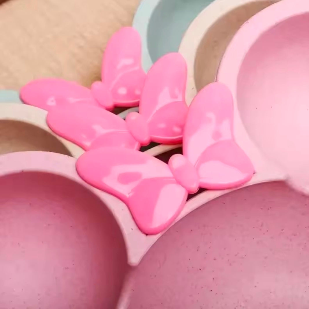 Cartoon Baby Bowl Tableware Set Wheat Straw Children's Dishes Kids Dinner Feeding Plate Bowknot Food Plate Spoon Fork