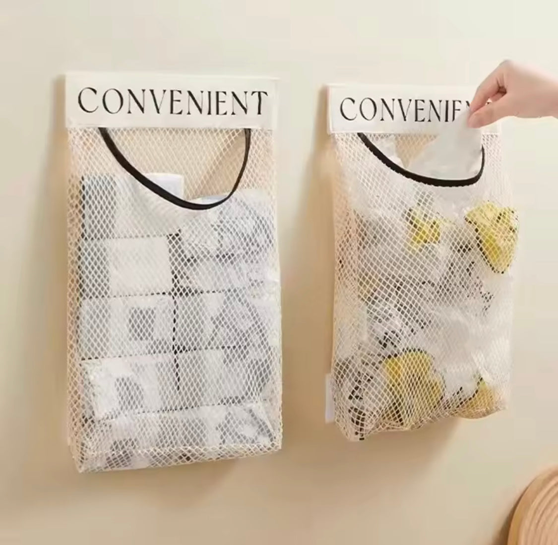 Hanging Mesh Trash Bag Holder – Reusable & Space-Saving
