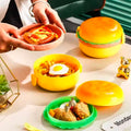 Cute Double-layer Hamburger Lunch Box Food-grade for Students and Children Microwaveable Bento Box