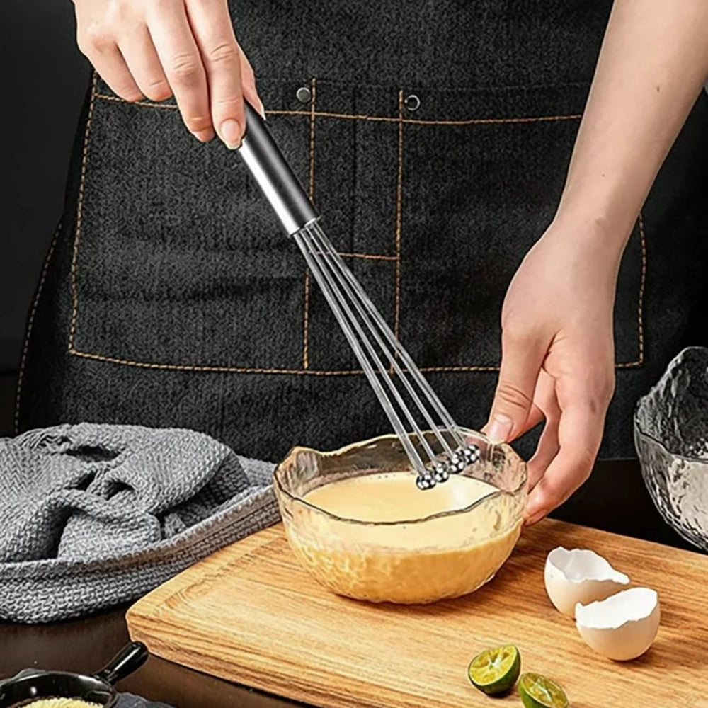 10/12inch Stainless Steel Eggs Whisk Multifunctional Eggs Beater Handle Ball Coffee Milk Mixer Agitator Kitchen Cooking Tools