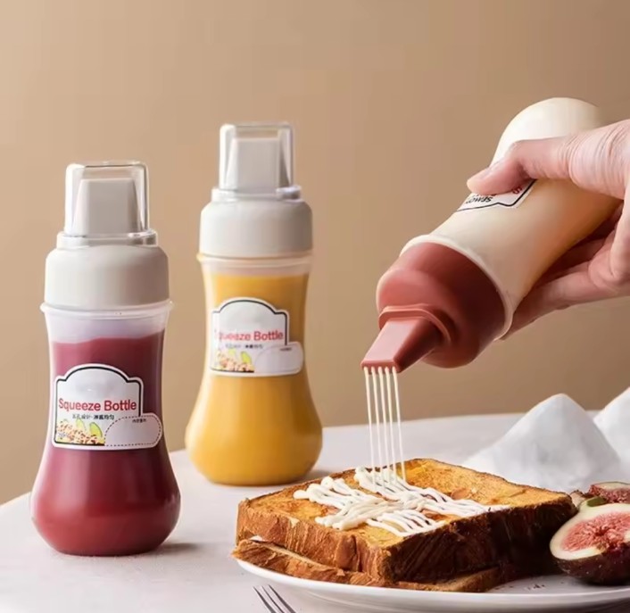 350ml Squeeze Bottles Condiment Bottle With Nozzle ketchup Mayonnaise Squeeze Bottle Honey Dispensar Kitchen Supplies
