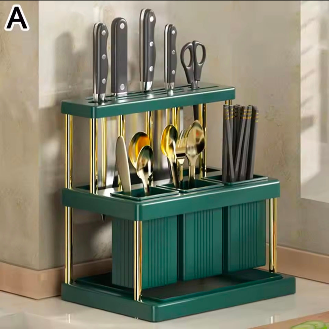 Multi-Functional Kitchen Spoon Fork Chopstick Knife Organizer Saving Kitchen Utensil Organizer Rack Kitchen