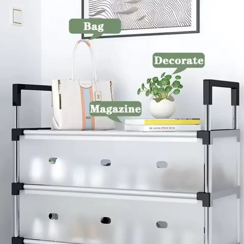 Simple Multilayer Shoes Rack Assemble Space-Saving Shoe Cabinet with Dustproof Diaphragm Home Organizer Storage Stand