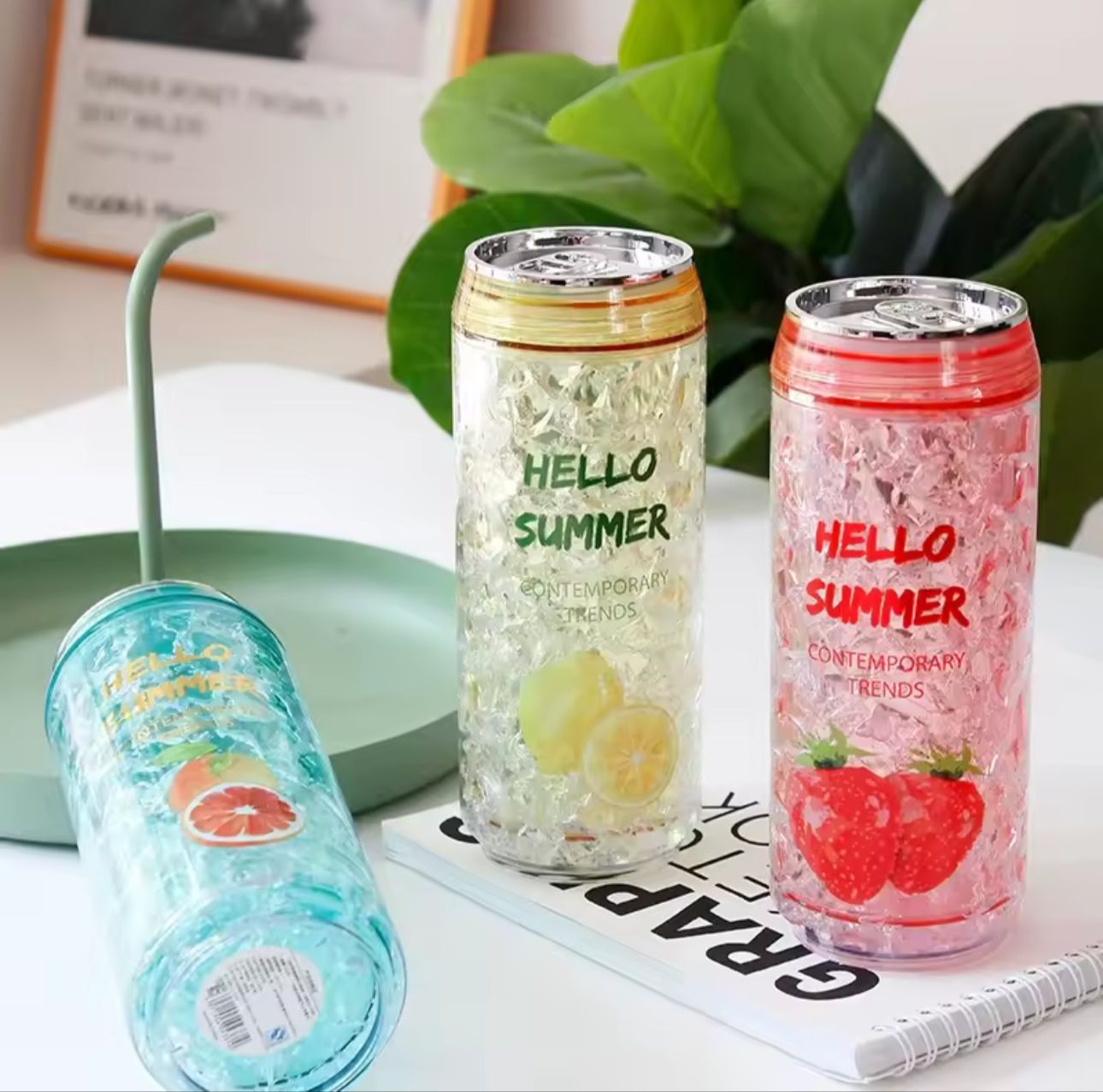Fresh Girl Korean-Style Plastic lce    Cup Refrigerator for Cooling And Preserving Drinks