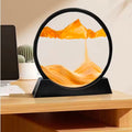 7-inch Circular Glass Deep-sea Sand Landscape Painting Decoration 3D Hourglass Flowing Sand Art Painting Office Home Decoration