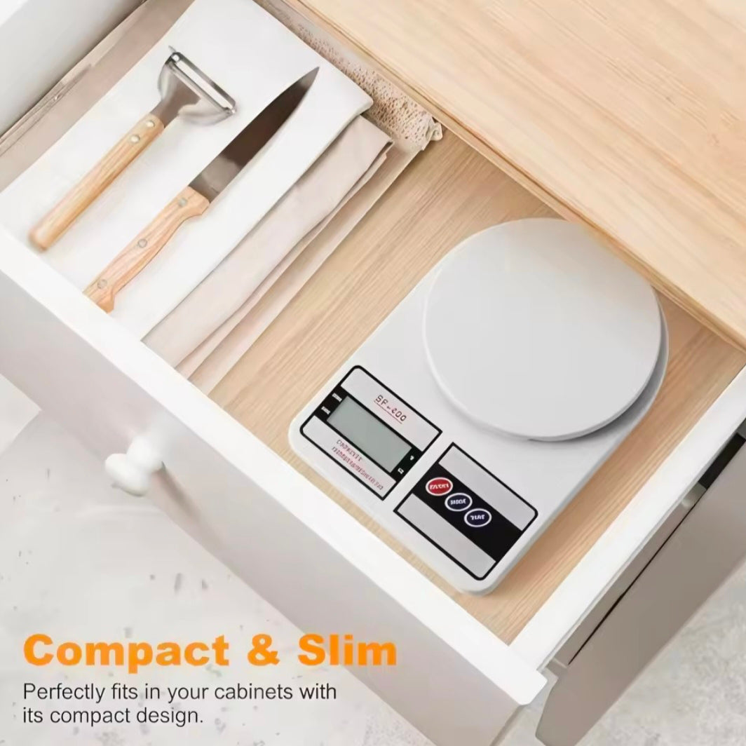 Digital Kitchen Scale 22lb/10kg Capacity, Stainless Steel

Food Scale with oz/g Units | Replaceable Battery Power |