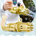 10 Hole Automatic Gatling Bubble Machine Electric Blower Soap Water Maker Gun for Children Summer Beach Outdoor Kids Toys