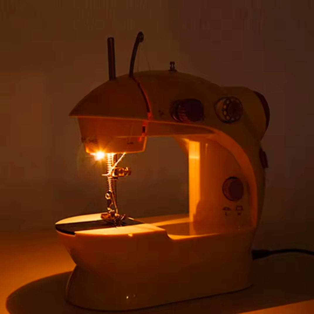 Household Sewing Machine Portable Electric Sewing Machines with Light and Speed Control for Beginner DIY Home Sewing Accessories