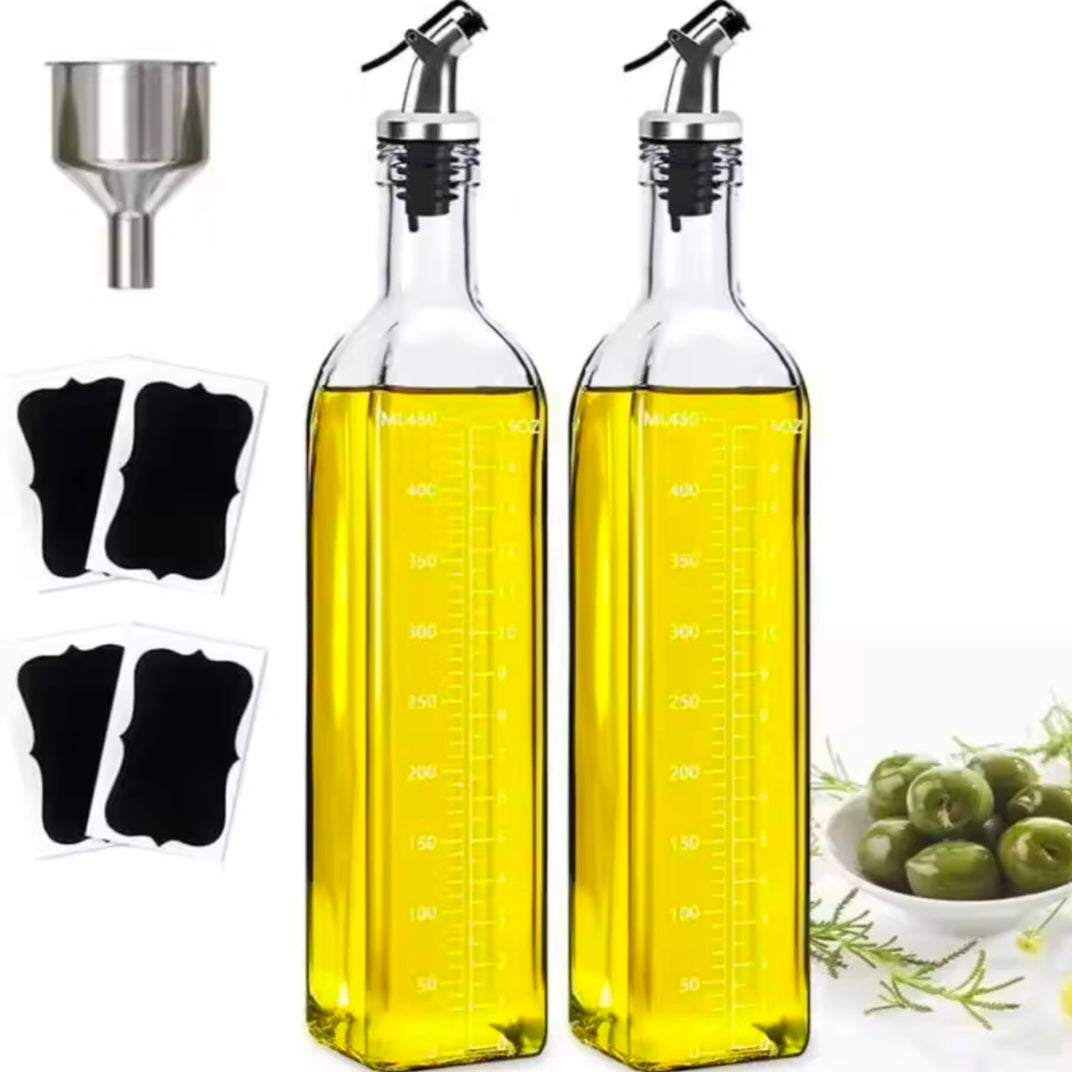 Transparent Glass Olive Oil Bottle Leakproof Kitchen Seasoning Soy Vinegar Square Glass Bottle Kitchen Supplies New Dropshipping
