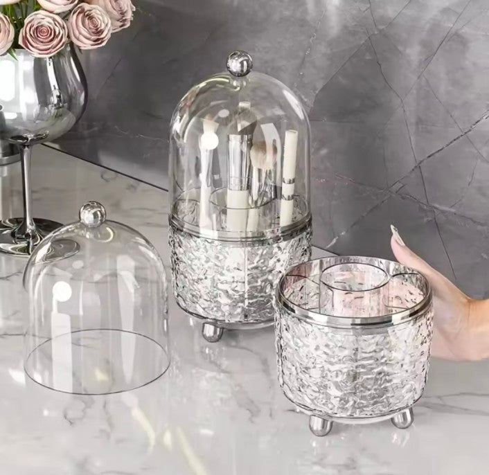 Cosmetics Luxury Storage Box Mekup Brush High-end  Storage Box Rotating Dust-Proof Dressing Table Storage Bucket Acrylic Box