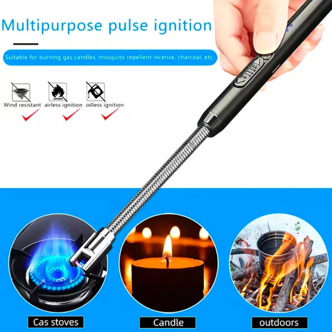 Kitchen Type-C Electric Arc Lighter Rechargeable Windproof BBQ Flameless Plasma Candle Long Lighters Hose Gas Stove Ignition Gun