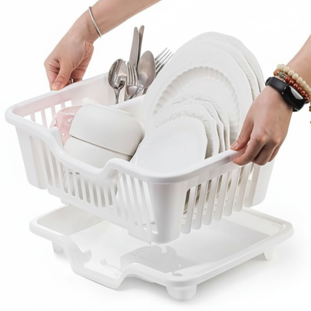 1pc Dish Rack for Kitchen Single -Layer Drain Basket Dripping Dish Rack Colorful Plastic Tableware Plate Storage Trays