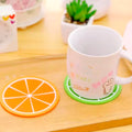 Creative Fruit Soft Rubber Round Coasters Pvc Non-slip Heat Insulation Coaster Anti-scald Table Mat Cup Mats Kitchen Things