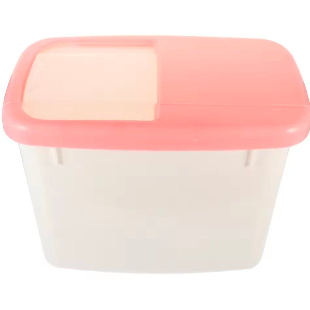 10kg Sealed Rice Storage Box Thickened Plastic Grain Bucket Moisture-Proof Insect-Proof Food Safe Container Pink
