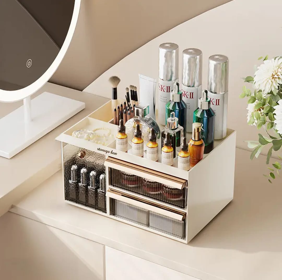 7 Area Cosmetics Separate Storage Box High-end Desktop Storage Rack Dressing Desktop Style Skincare Drawer style Storage Cabinet