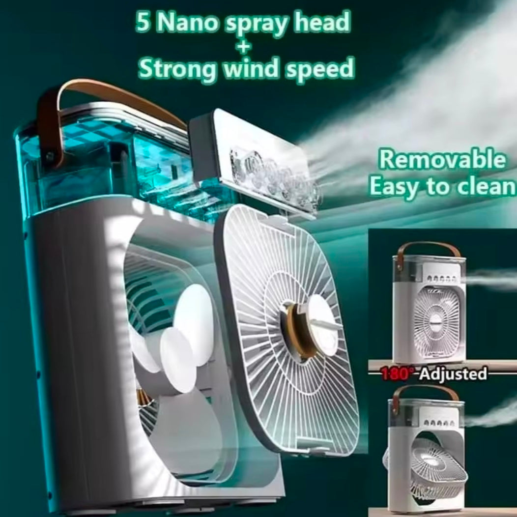 3 In 1 New Fan Alr Conditioner Household Small Air Cooler LED Night Light Portable Humidifier Air Adjustment Fan Office Home Fan