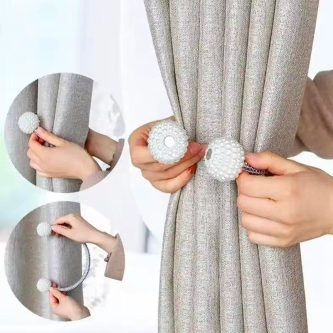 1/2Pcs Pearl Magnetic Curtain Clip Curtain Holders Tie Back Curtain Decor Accessories