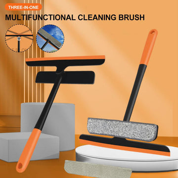 Multifunctional 3 In 1 Glass Window Screen Cleaning Brush Silicone Squeegee Wiper Bathroom Kitchen Home Mirror Washing Tools