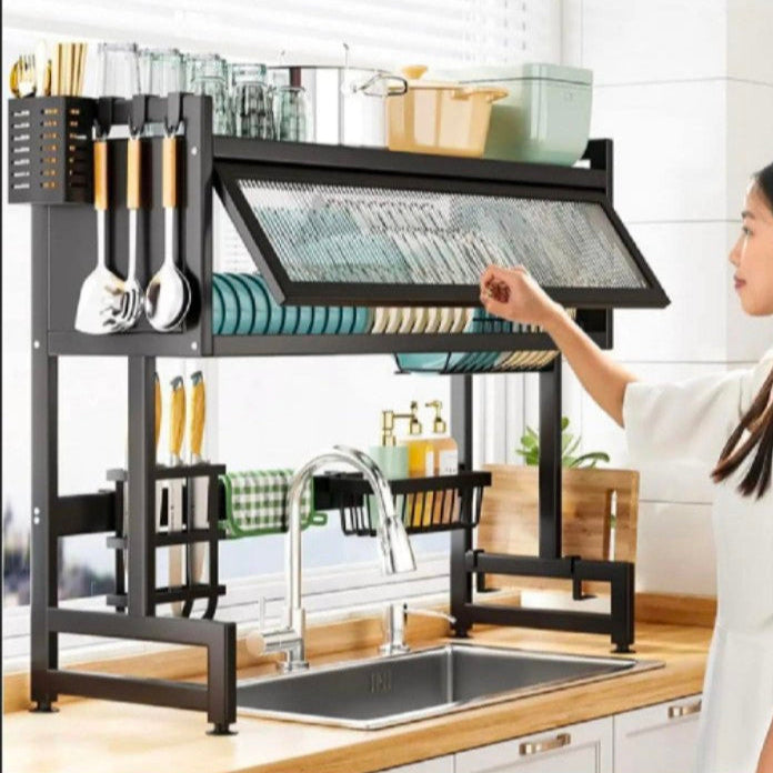 Wow Dish Draining Racks Wine Glass Holder Utensils Holder With Hooks Dish Drainers for Kitchen counter 95 cm