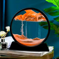 7-inch Circular Glass Deep-sea Sand Landscape Painting Decoration 3D Hourglass Flowing Sand Art Painting Office Home Decoration