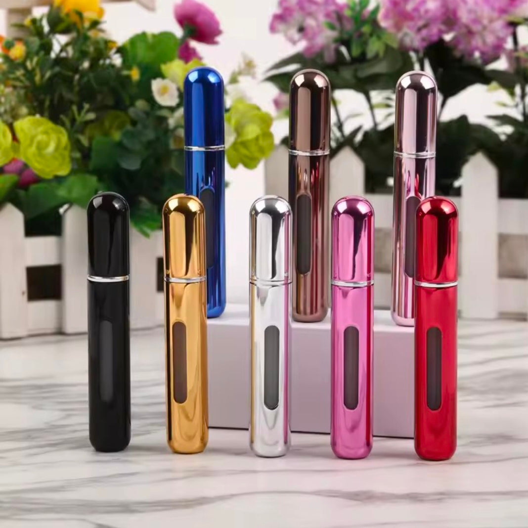 8/10ml Mini Portable Refillable Perfume Bottle Atomizer Pump Aluminum Spray Bottle Cosmetic Container Travel Makeup Tools