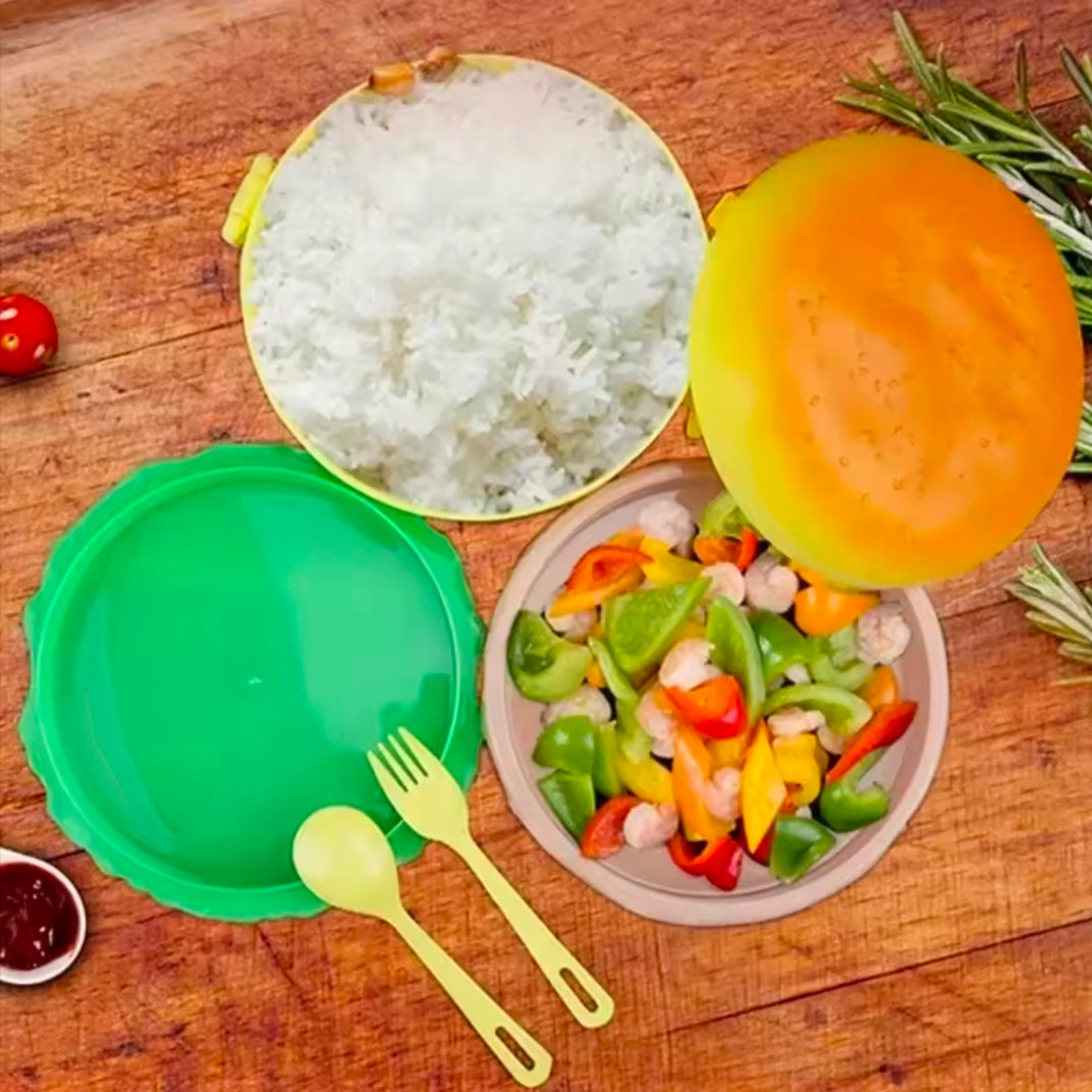 Cute Double-layer Hamburger Lunch Box Food-grade for Students and Children Microwaveable Bento Box