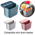 Kitchen Sink Retractable Drain Basket Suction Cup Hanging Storage Rack Kitchen Waste Pool Dry and Wet Separation Trash Organizer