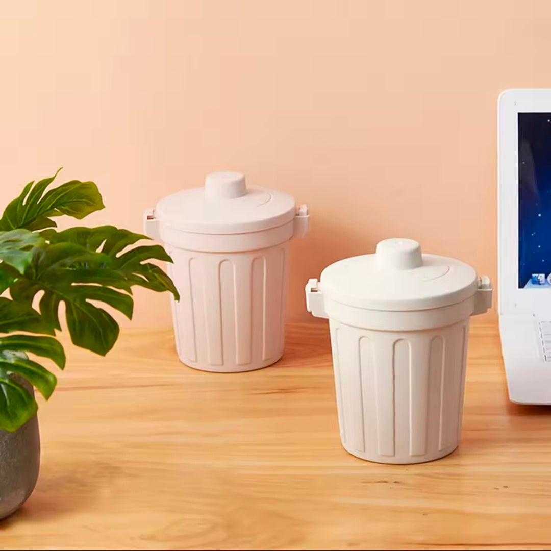 Desk Trash Can Plastic Small Multi-Use Storage Pen Hander Makeup Brush Organizer for Coffee Bedroom Desktop