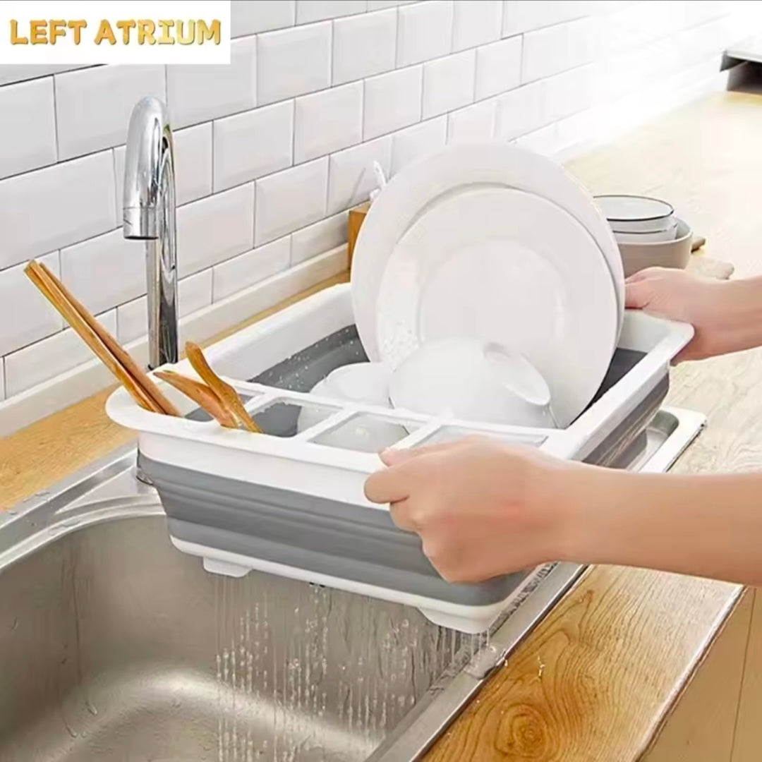 Foldable Drying Rack Drainer Dinnerware Basket Organizer Collapsible Kitchen Storage Counter Silicone Sink Dish Drying Rack