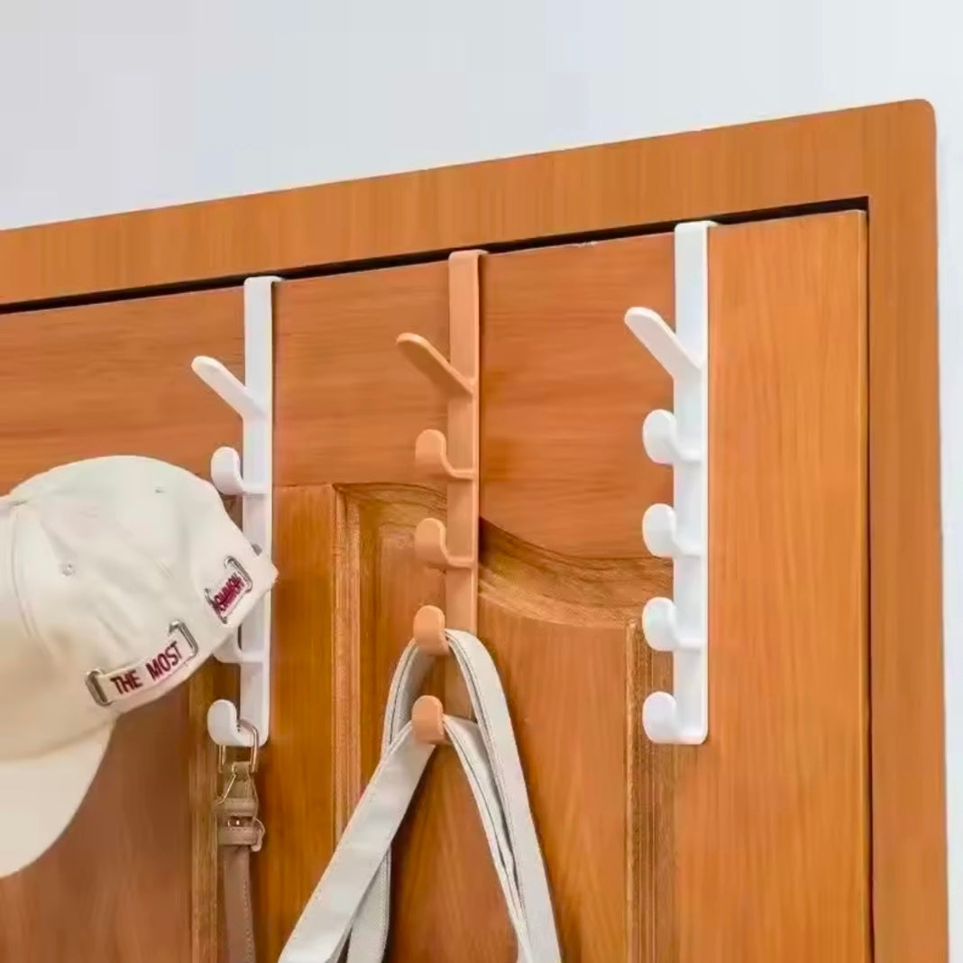 Bedroom Door Hanger Clothes Hanging Rack Over The Door Plastic Home Storage Organization Hooks, Purse Holder For Bags Rails