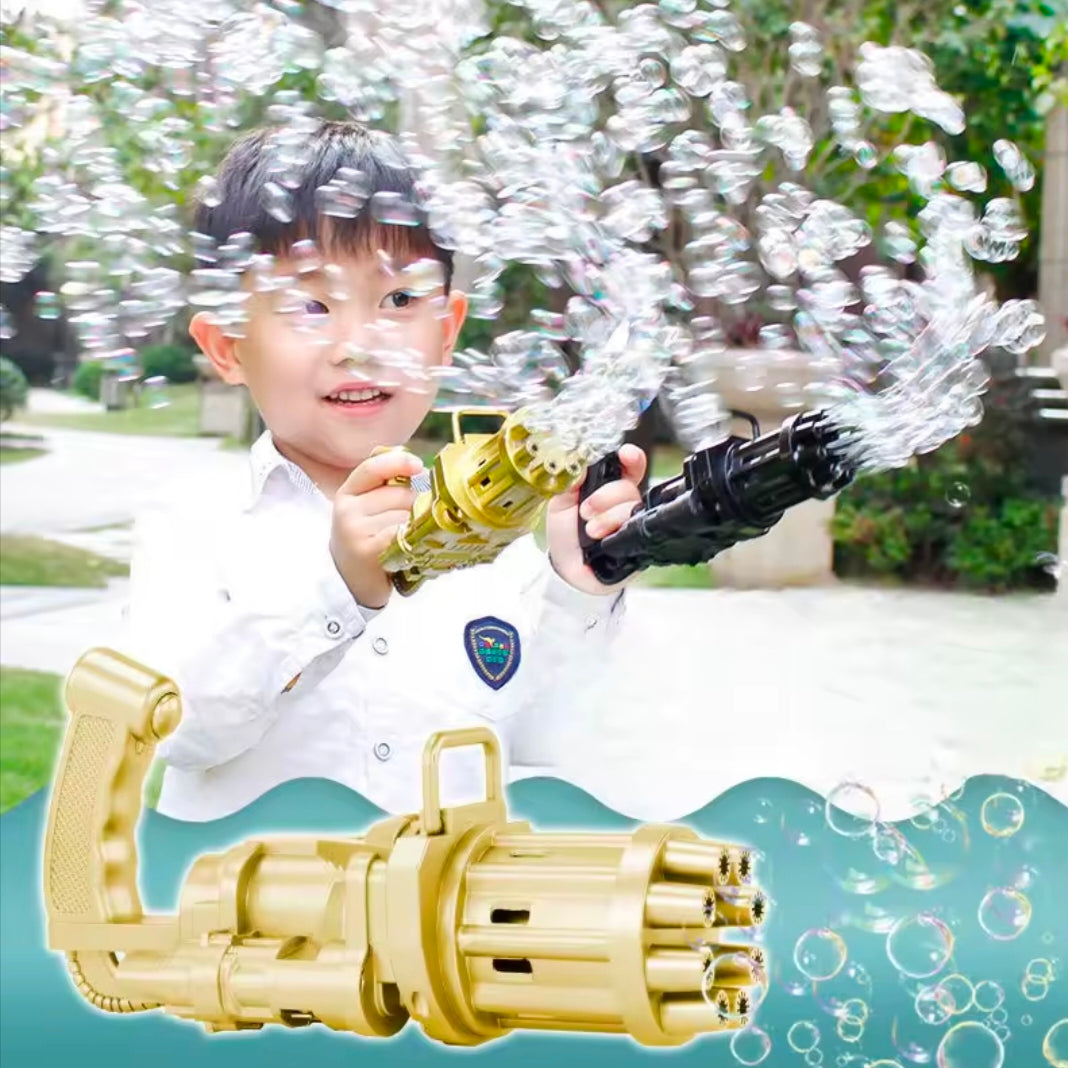 10 Hole Automatic Gatling Bubble Machine Electric Blower Soap Water Maker Gun for Children Summer Beach Outdoor Kids Toys