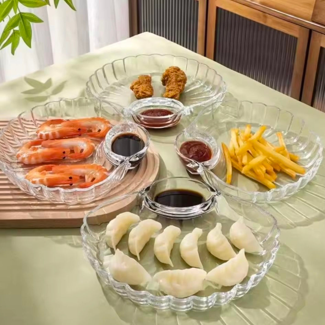 Shell Dish Transparent Dumpling Plate with Vinegar Discs Sushi Breakfast Dried Fruit Snack Shell Spitting Dish Fruit Plate