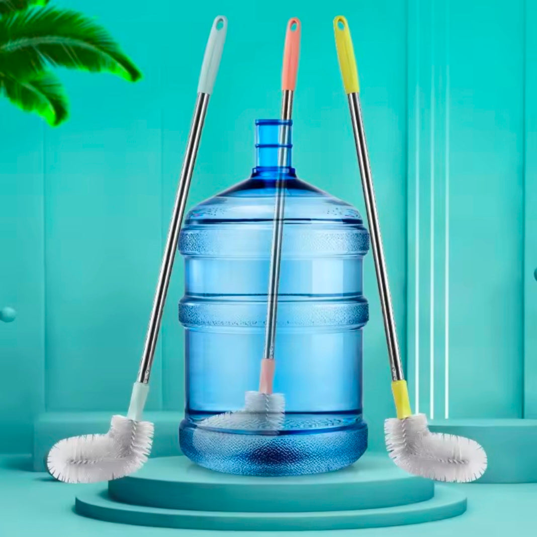 Household Bucket Washing Brush With Stainless Steel Rod Plastic Water Dispenser Water Bucket Cleaning Brush Cleaner Gadgets