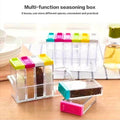 6Pcs/Set Spice Jar Seasoning Box Kitchen Spice Storage Bottle Jar Transparent PP Salt Pepper Cumin Powder Box Kitchen Tool