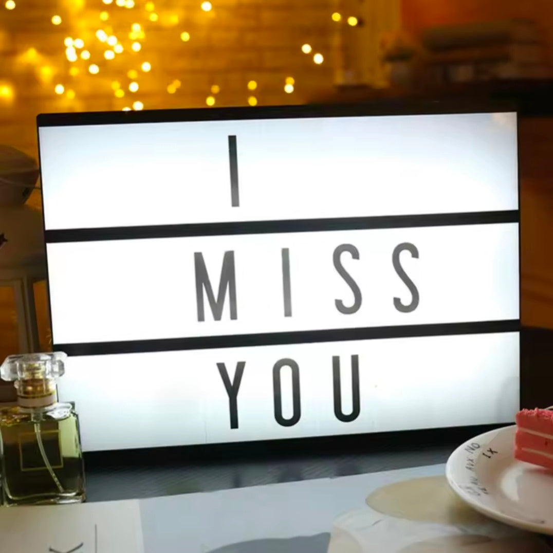 Cinema Light Box With Letters DIY Warm Light Up Letter Box With 96 Lettering Sticker For Room Decoration