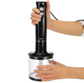 Hand Immersion Blender 500W 4-in-1 Stainless Steel Stick Food Mixer 700ml Mixing Beake 500ml Processor Whisk