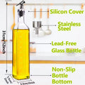 Transparent Glass Olive Oil Bottle Leakproof Kitchen Seasoning Soy Vinegar Square Glass Bottle Kitchen Supplies New Dropshipping